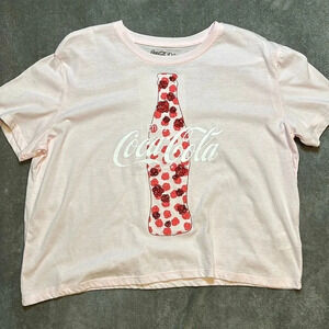 Coca- Cola Crop Top | Coca-Cola | Graphic Tee | Flowers | Pink Crop Top